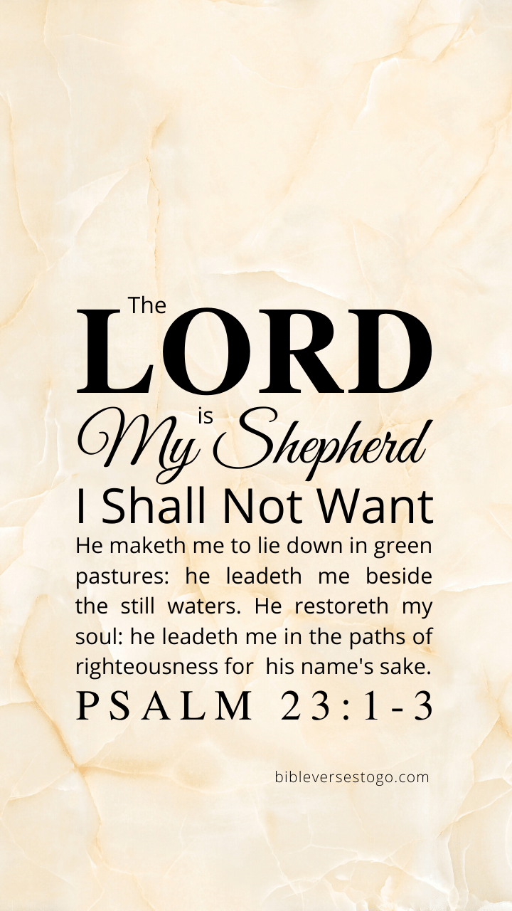 Christian Wallpaper – Off-White Marble Psalm 23:1-3