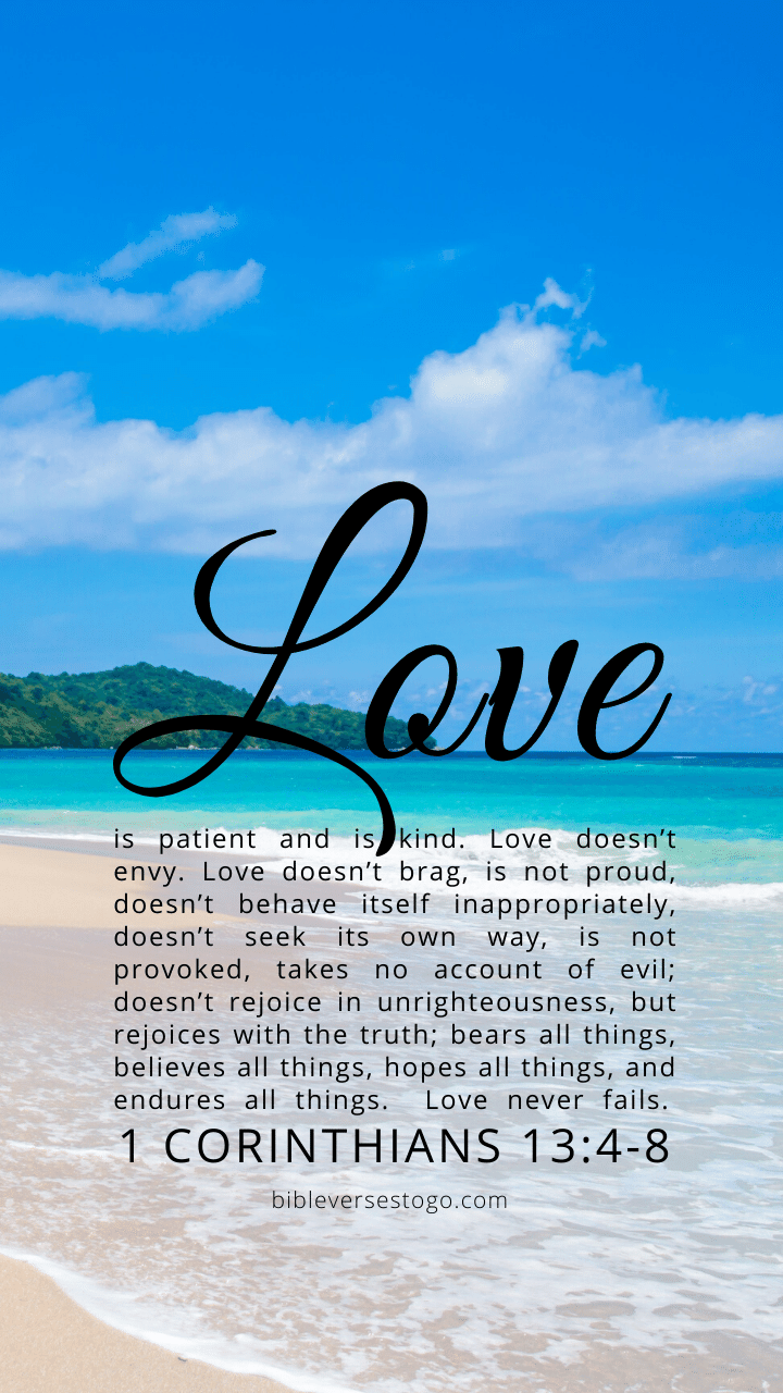 Christian Wallpaper – Paradise 1 Corinthians 13:4-8