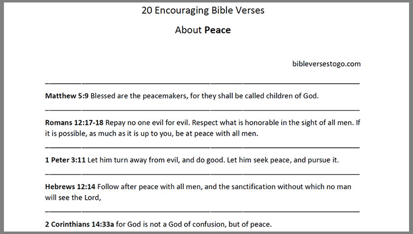 Bible Verses About Peace