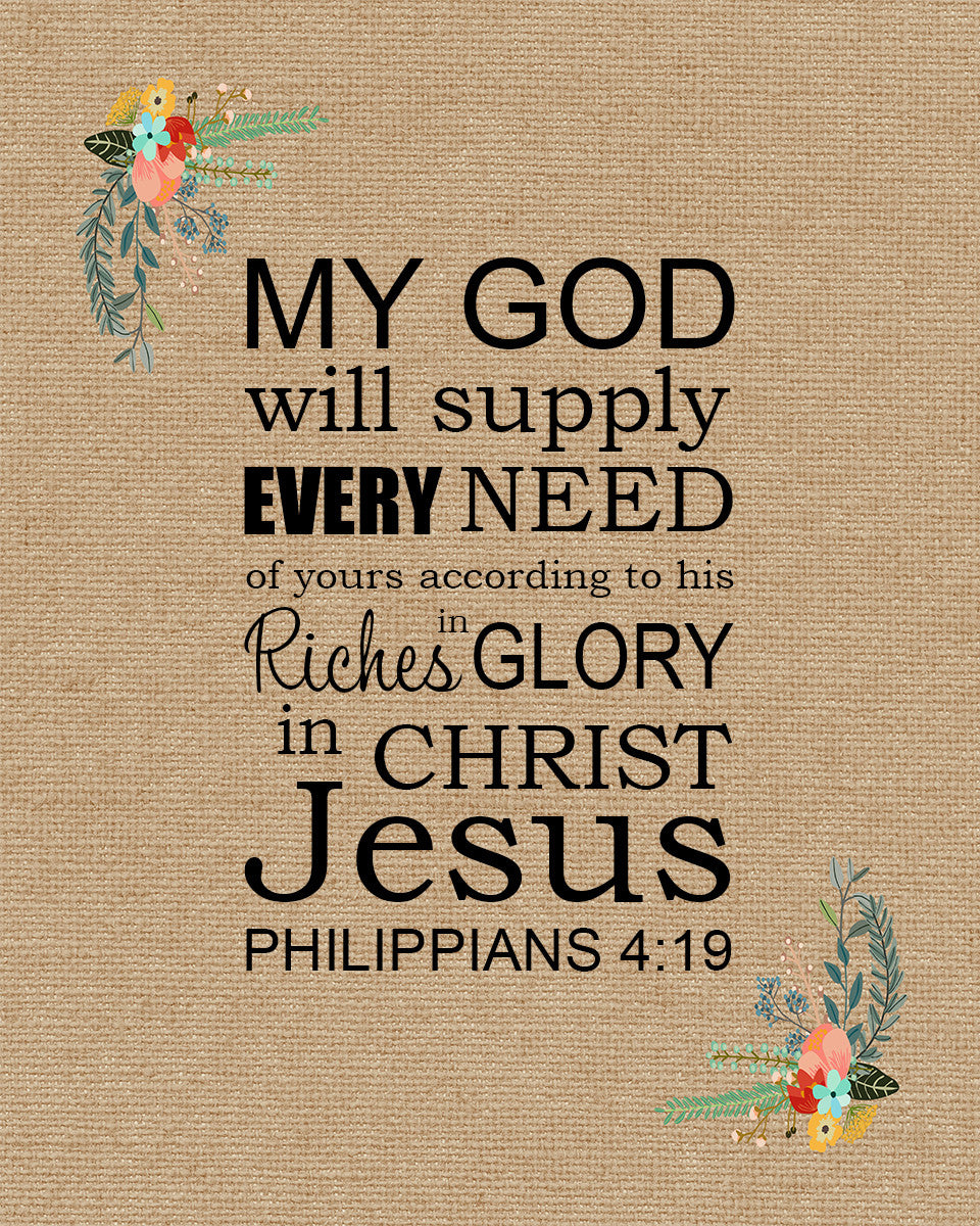 Philippians 4:19 - Supply Every Need - Bible Verses To Go