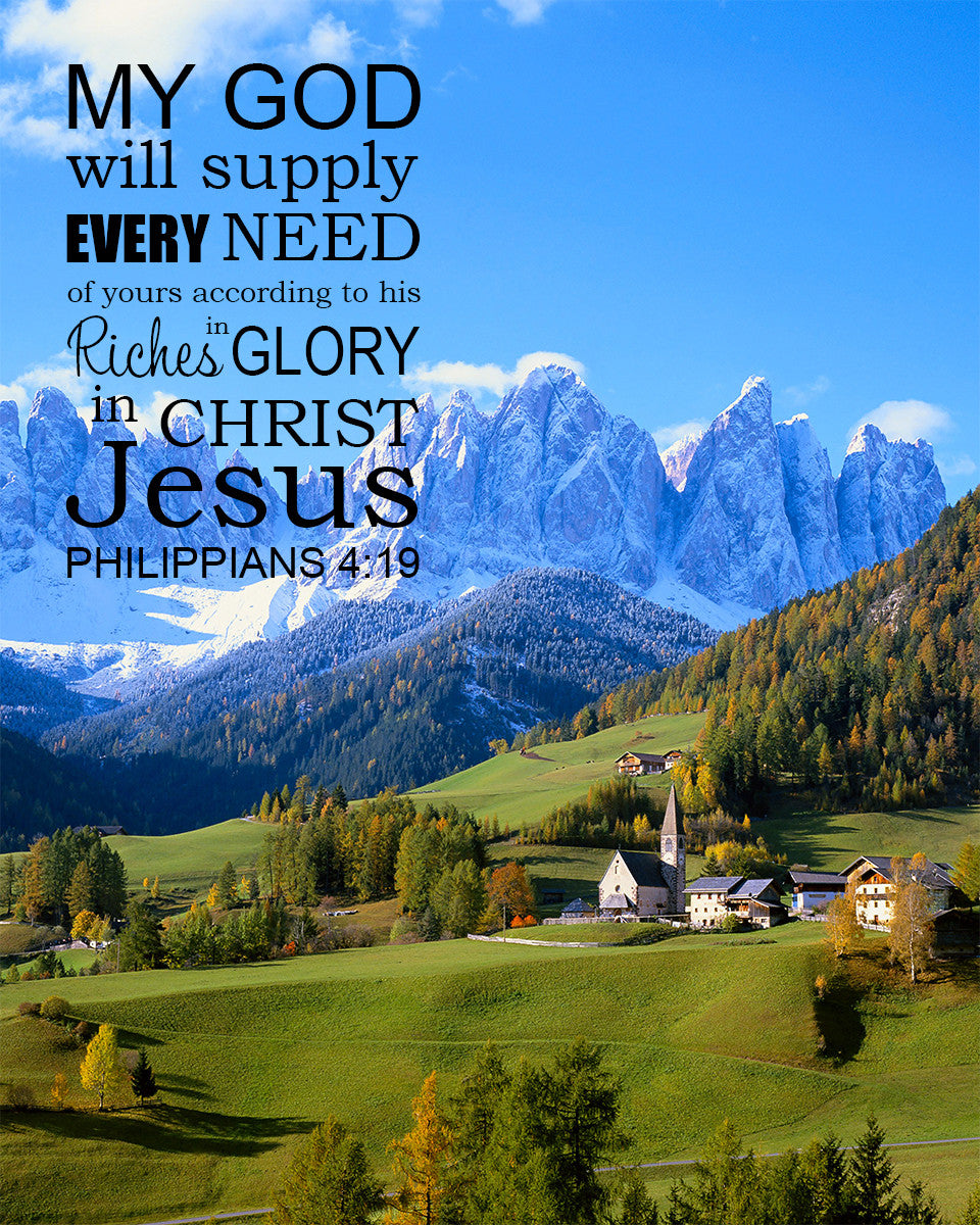 Philippians 4:19 - Supply Every Need - Bible Verses To Go