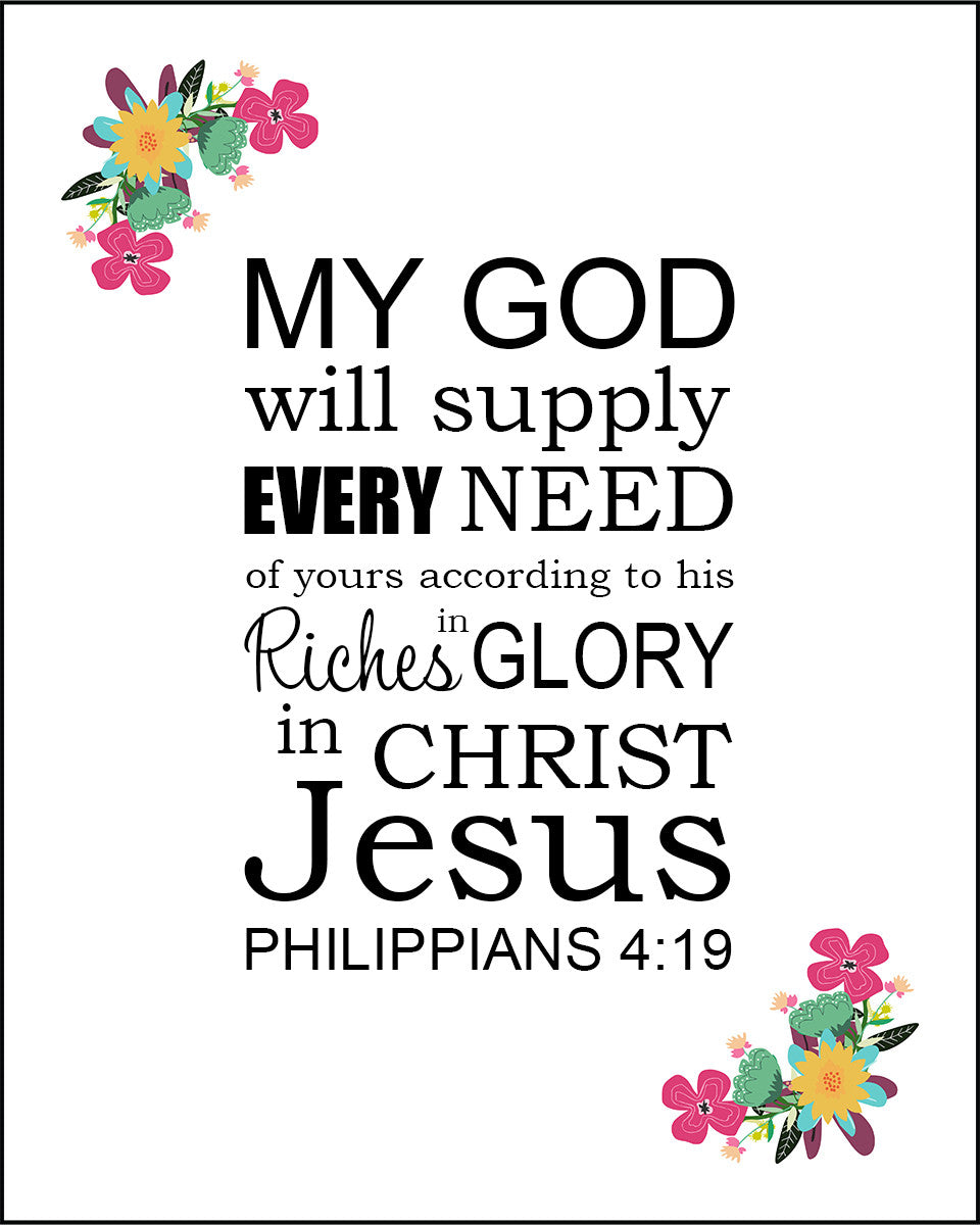Philippians 4:19 - Supply Every Need - Bible Verses To Go