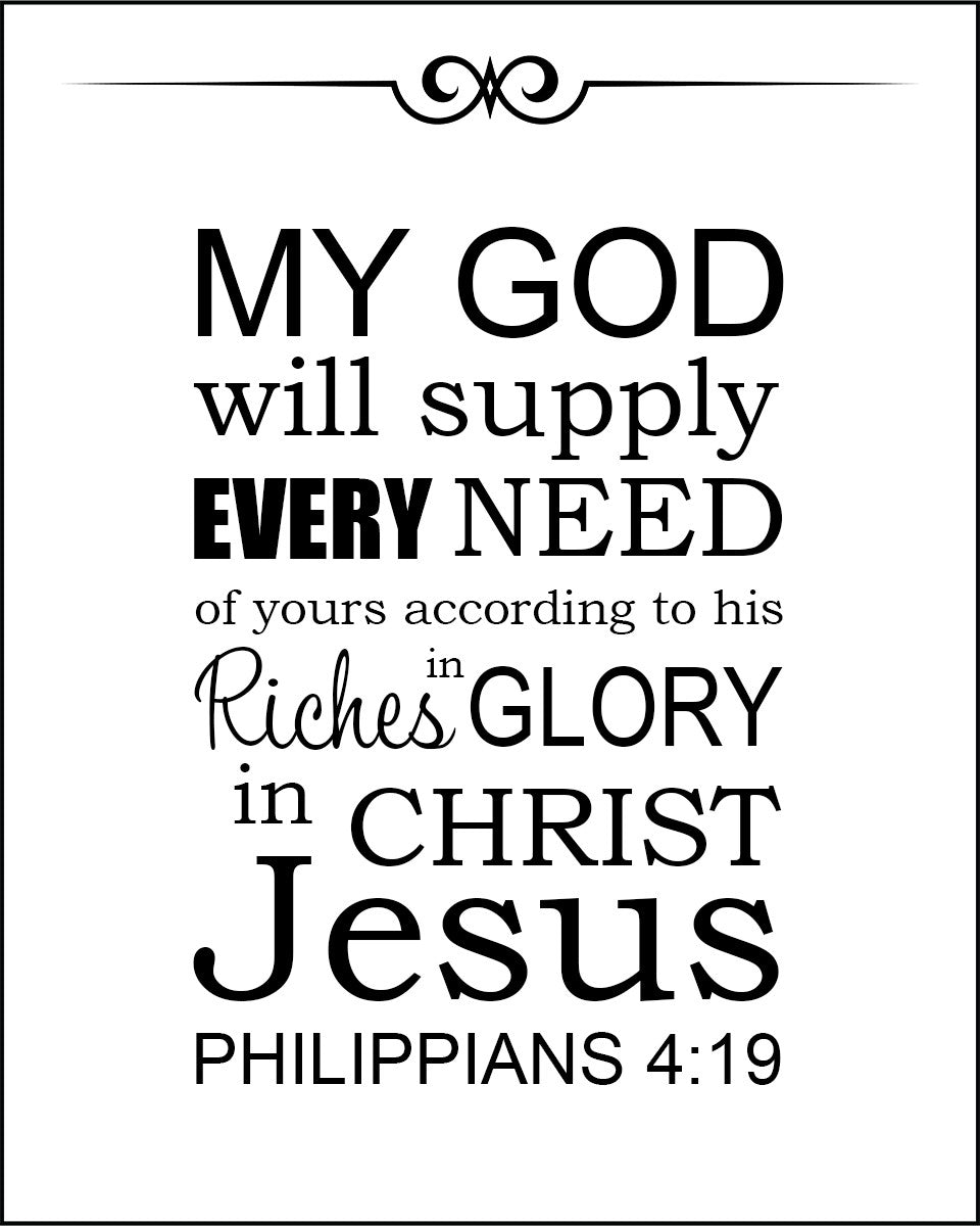 Philippians 4:19 - Supply Every Need - Bible Verses To Go