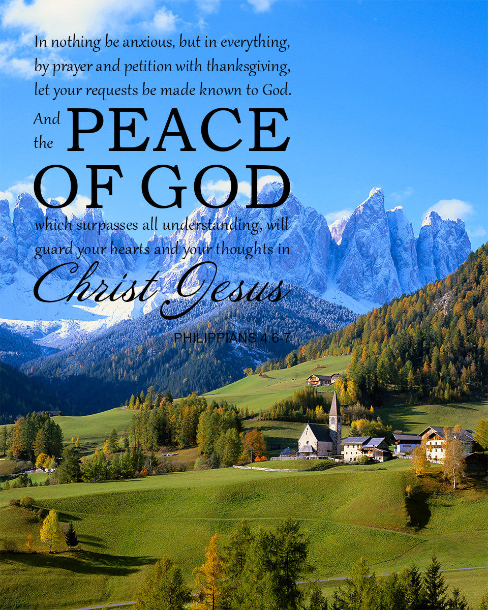 Philippians 4:6-7 - Peace of God - Bible Verses To Go