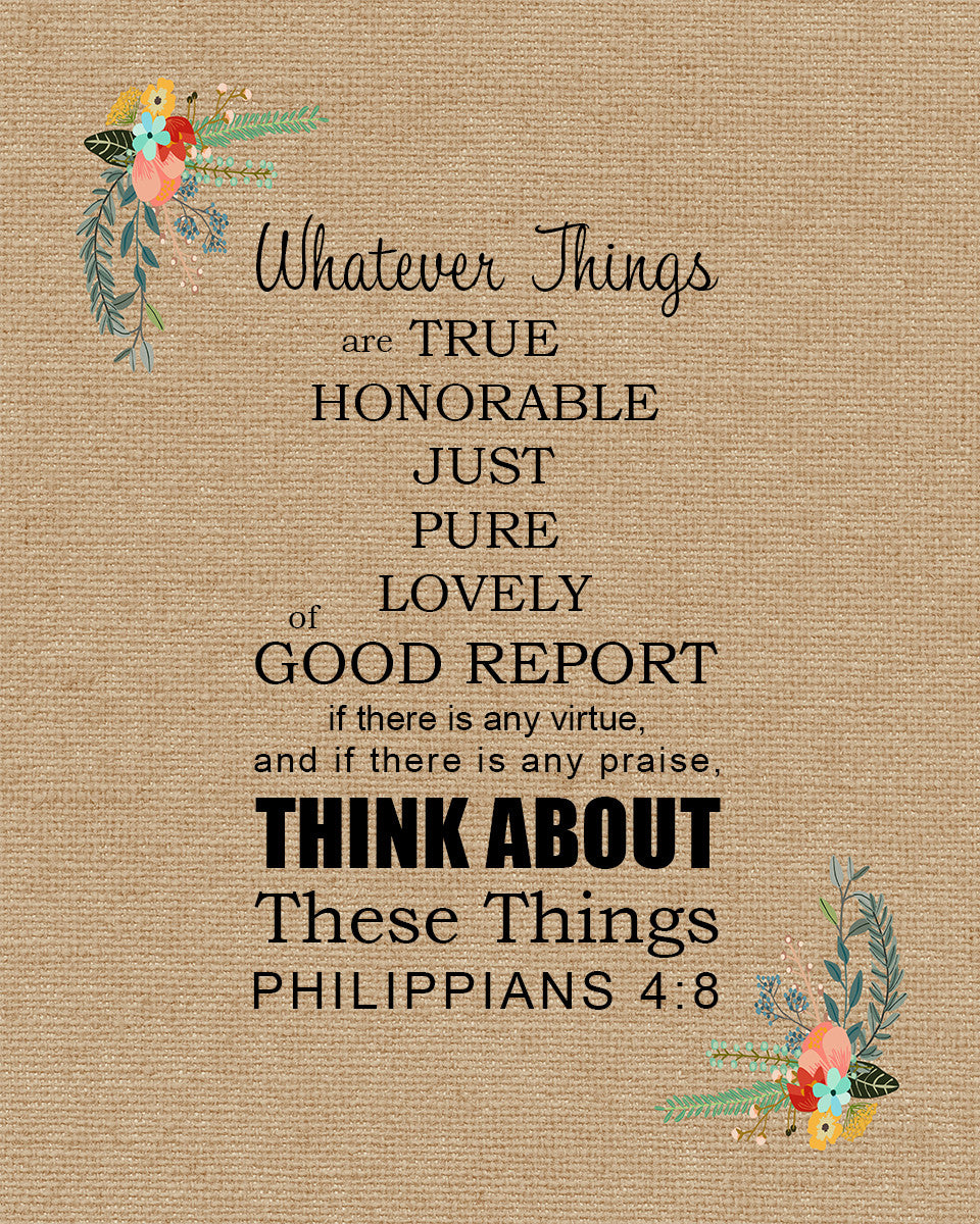 Philippians 4:8 - Think About These - Bible Verses To Go