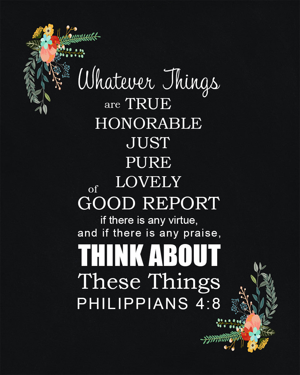 Philippians 4:8 - Think About These - Bible Verses To Go