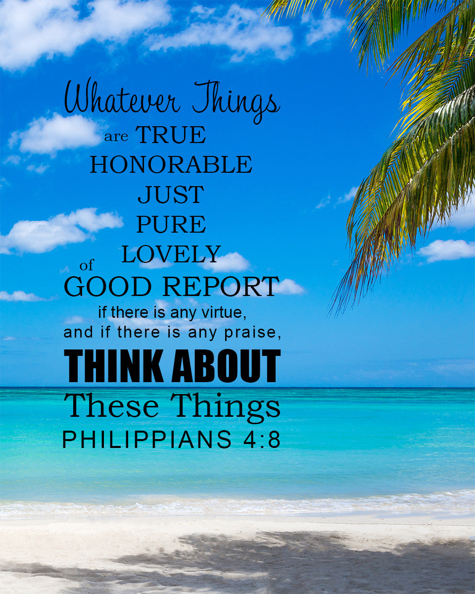 Philippians 4:8 - Think About These - Bible Verses To Go