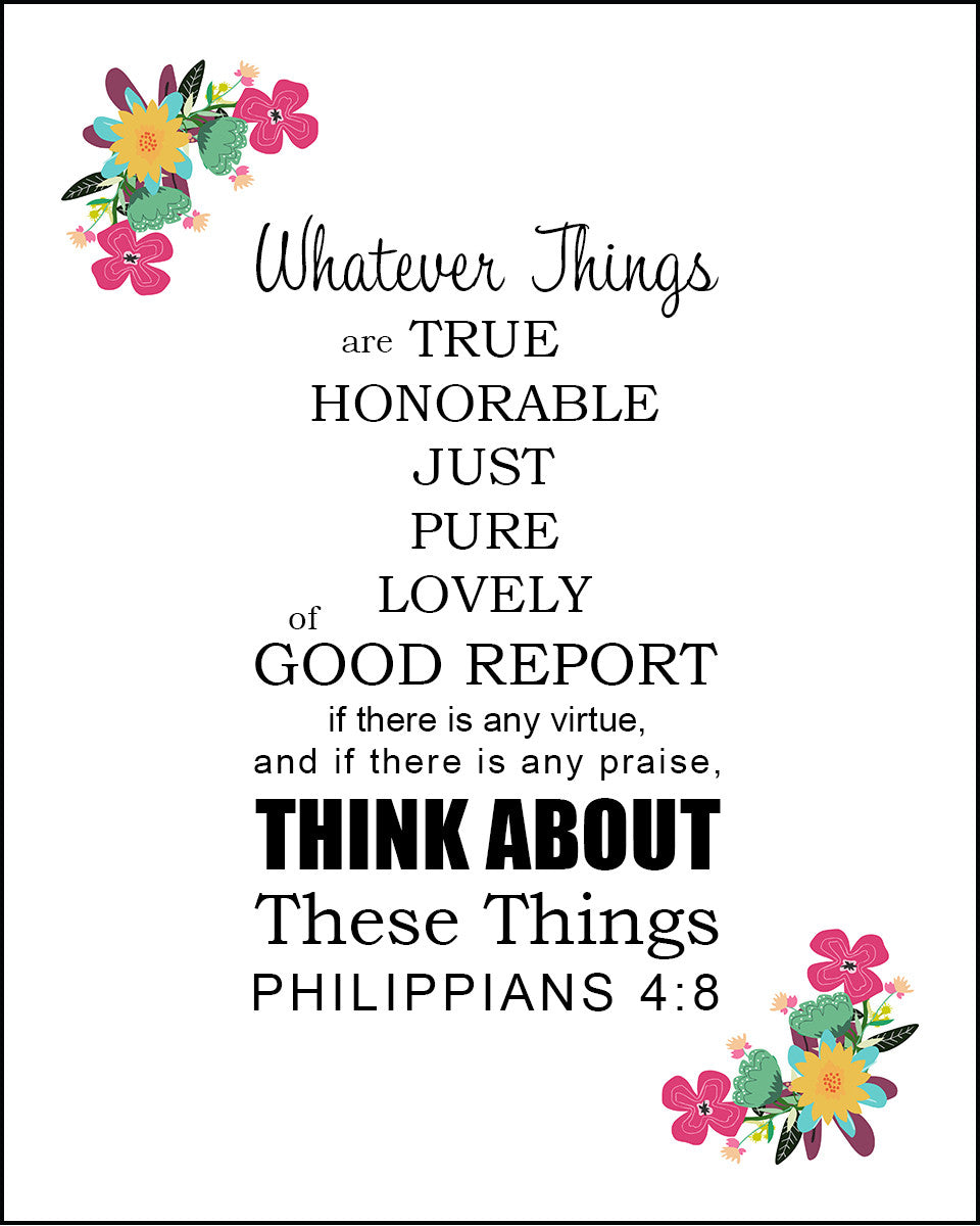 Philippians 4:8 - Think About These - Bible Verses To Go
