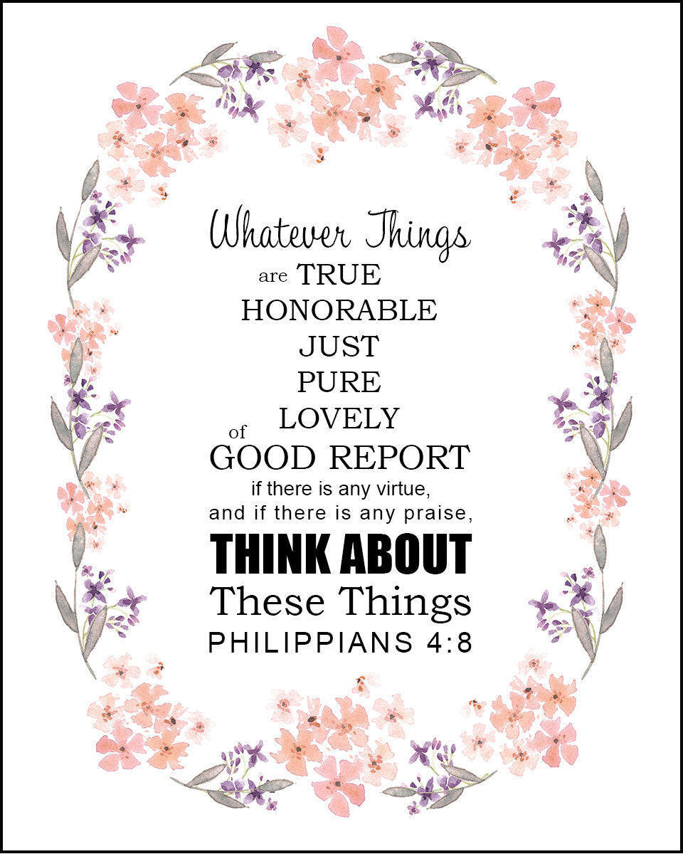 Philippians 4:8 - Think About These - Bible Verses To Go