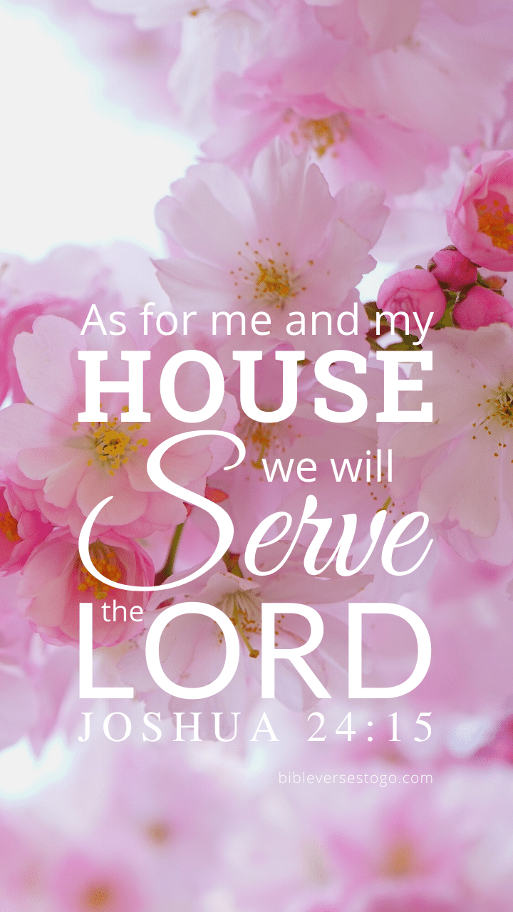 Christian Wallpaper – Pink Bloom Joshua 24:15