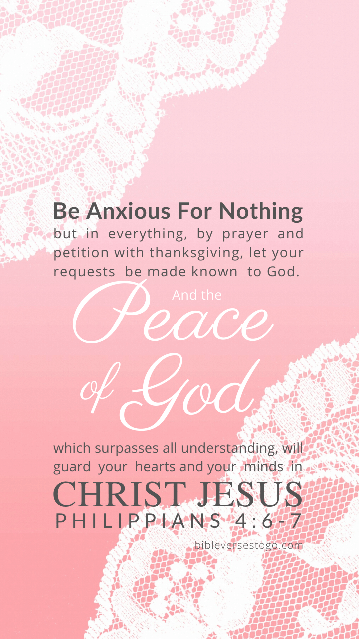 Christian Wallpaper – Pink Lace Philippians 4:6-7