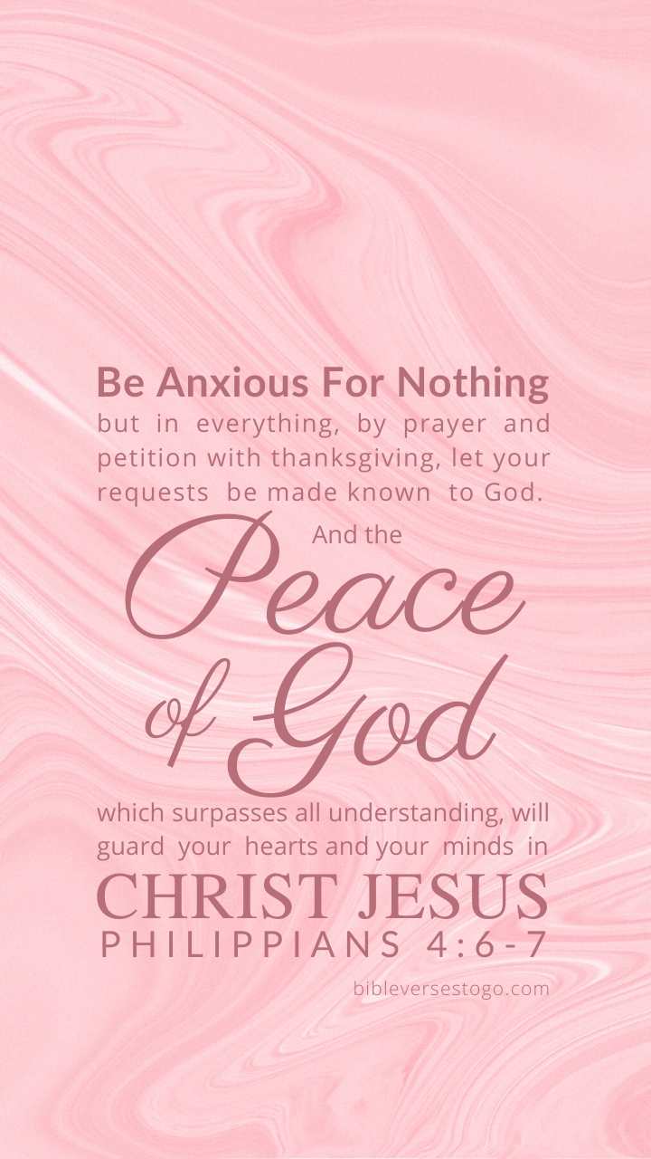 Christian Wallpaper – Pink Marble Philippians 4:6-7