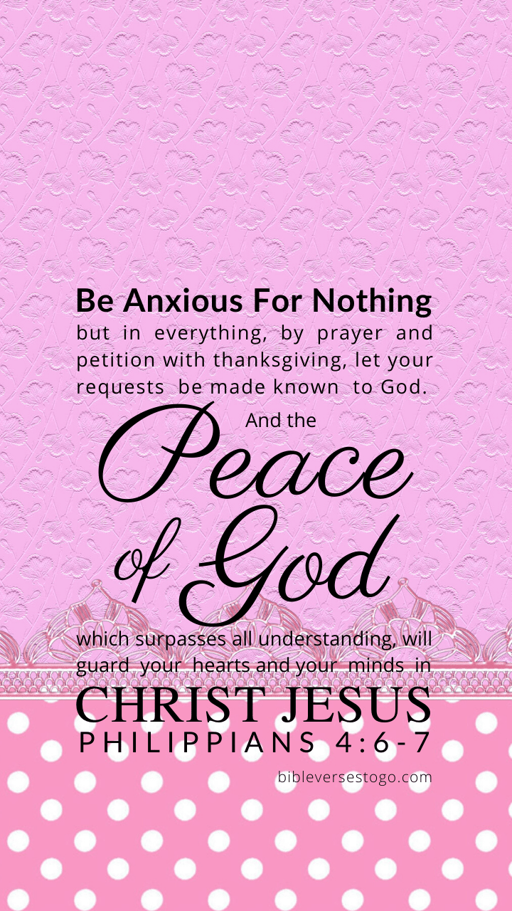 Christian Wallpaper – Pink Violet Philippians 4:6-7