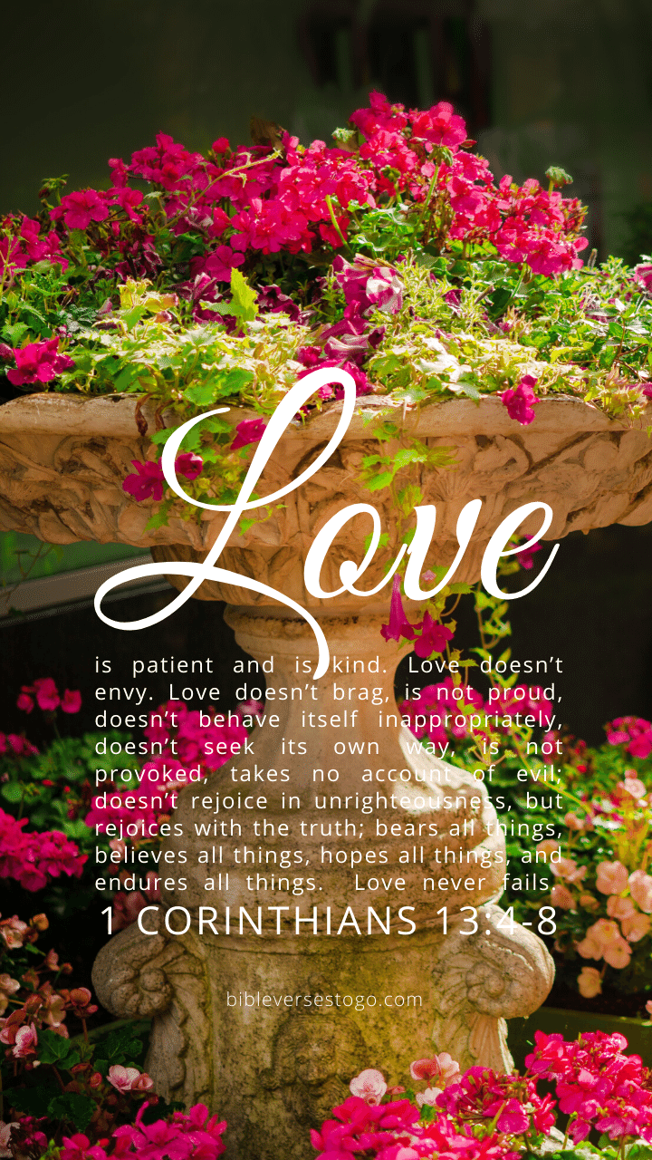 Christian Wallpaper – Planter 1 Corinthians 13:4-8
