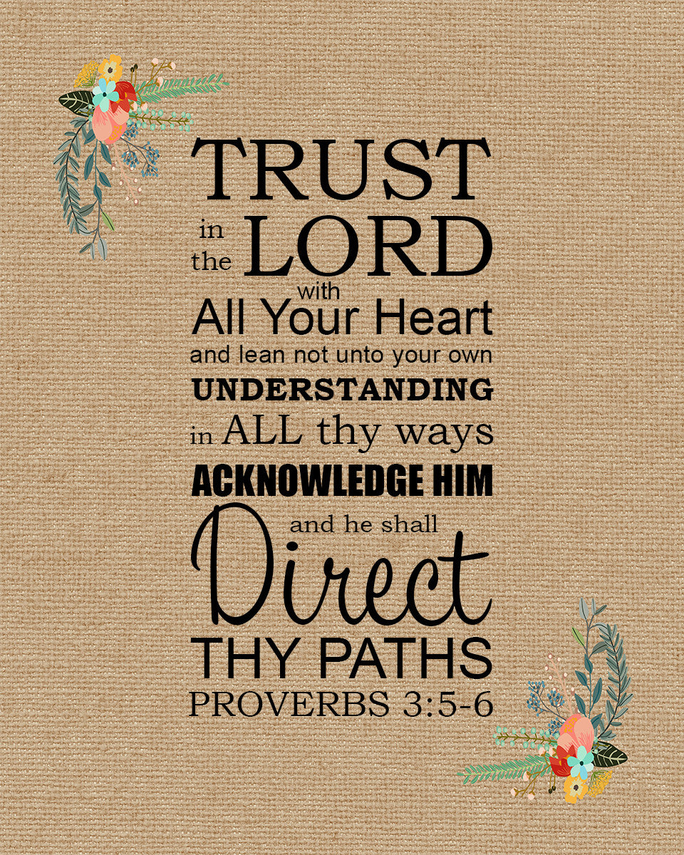 Proverbs 3:5-6 - Trust in the Lord - Bible Verses To Go