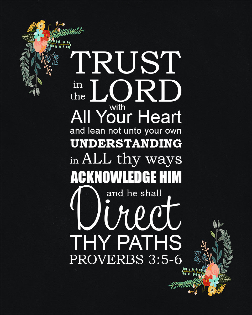 Proverbs 3:5-6 - Trust in the Lord - Bible Verses To Go