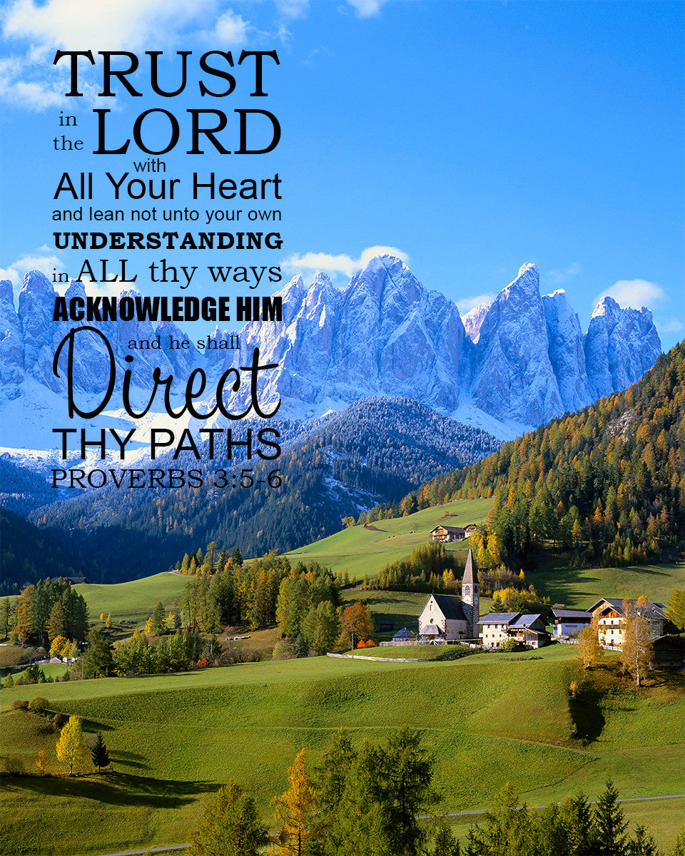 Proverbs 3:5-6 - Trust in the Lord - Bible Verses To Go