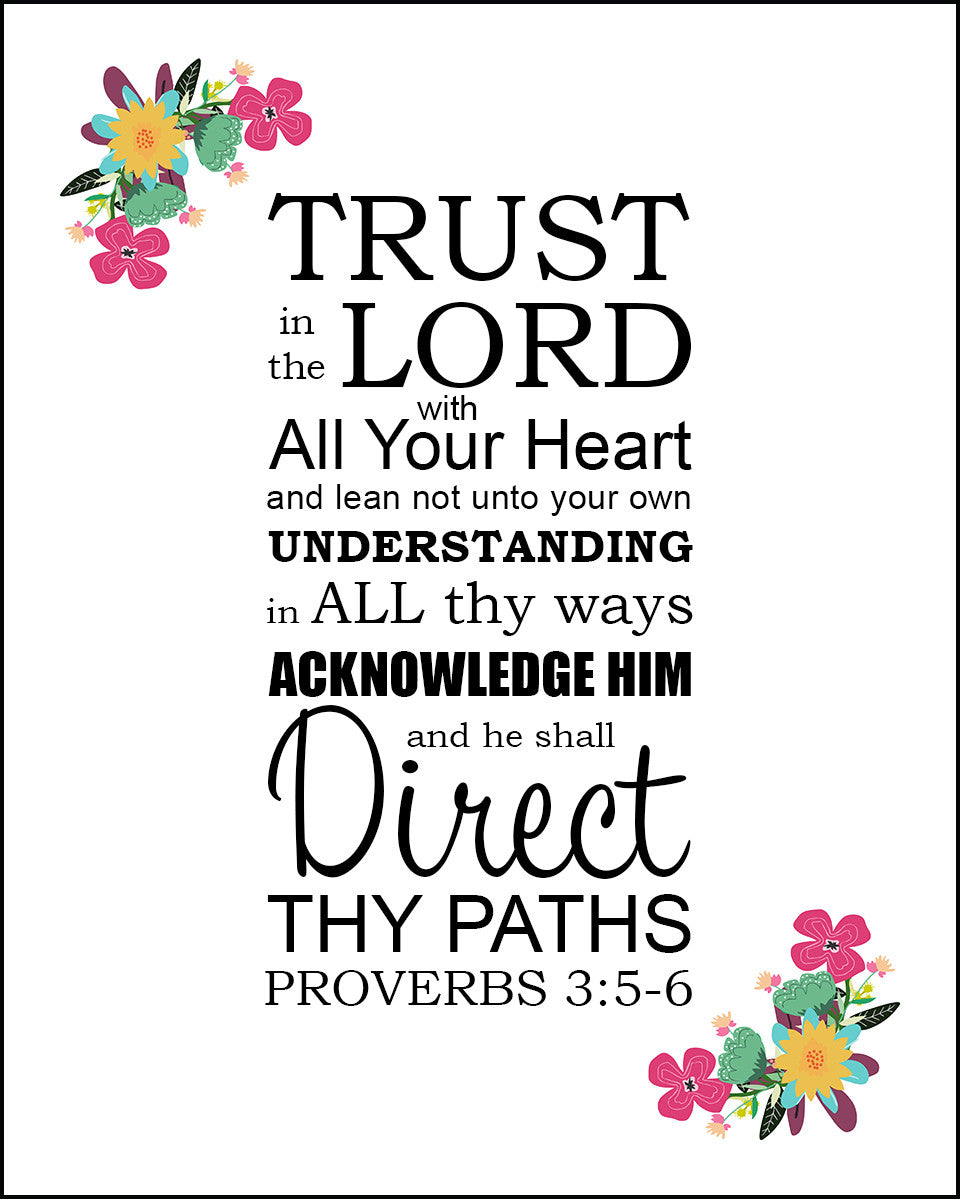 Proverbs 3:5-6 - Trust in the Lord - Bible Verses To Go