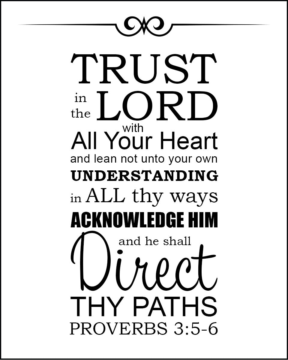 Proverbs 3:5-6 - Trust in the Lord - Bible Verses To Go