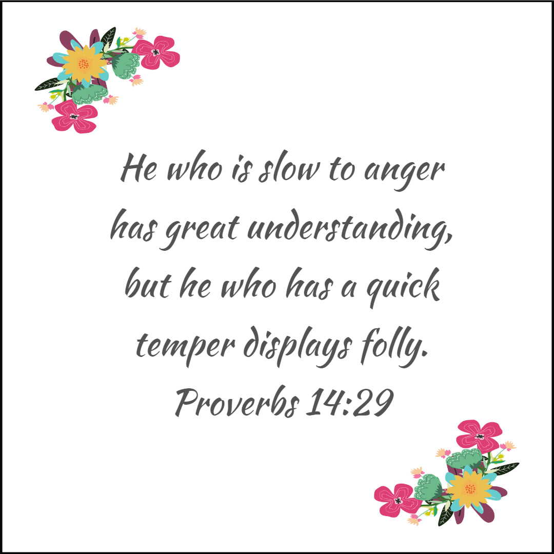 Proverbs 14:29 - Slow to Anger Has Great Understanding - Bible Verses To Go