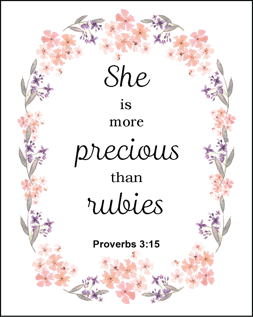 Proverbs 3:15 - More Precious than Rubies - Bible Verses To Go