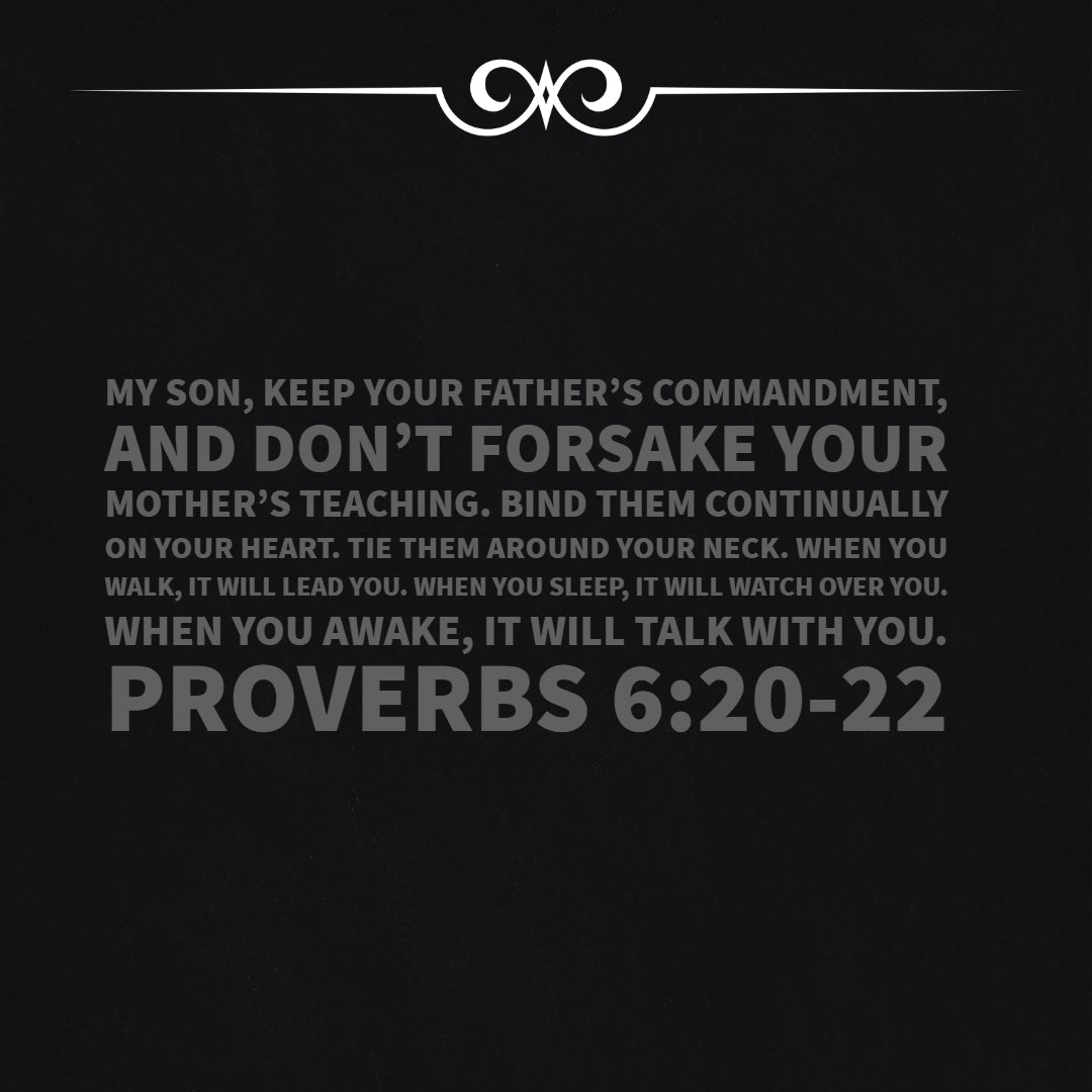 Proverbs 6:20-22 - Don't Forsake Your Mother's Teaching - Bible Verses To Go