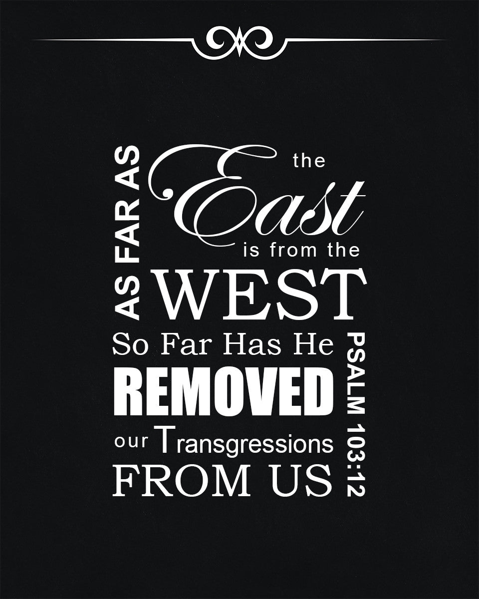 Psalm 103:12 - East from West - Bible Verses To Go