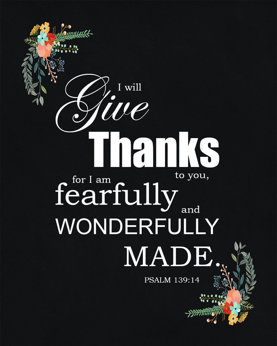 Psalm 139:14 - Wonderfully Made - Bible Verses To Go