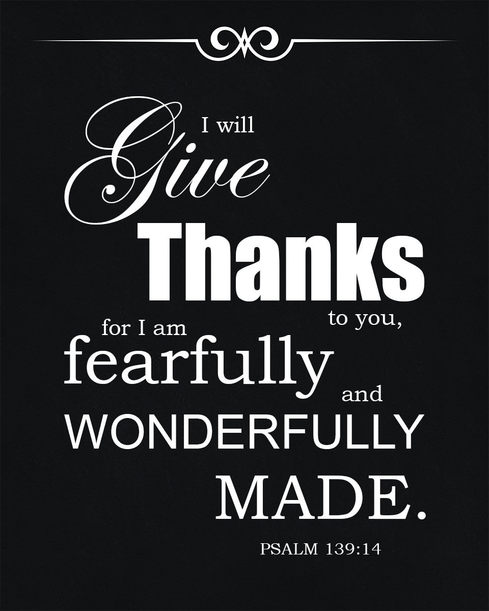 Psalm 139:14 - Wonderfully Made - Bible Verses To Go