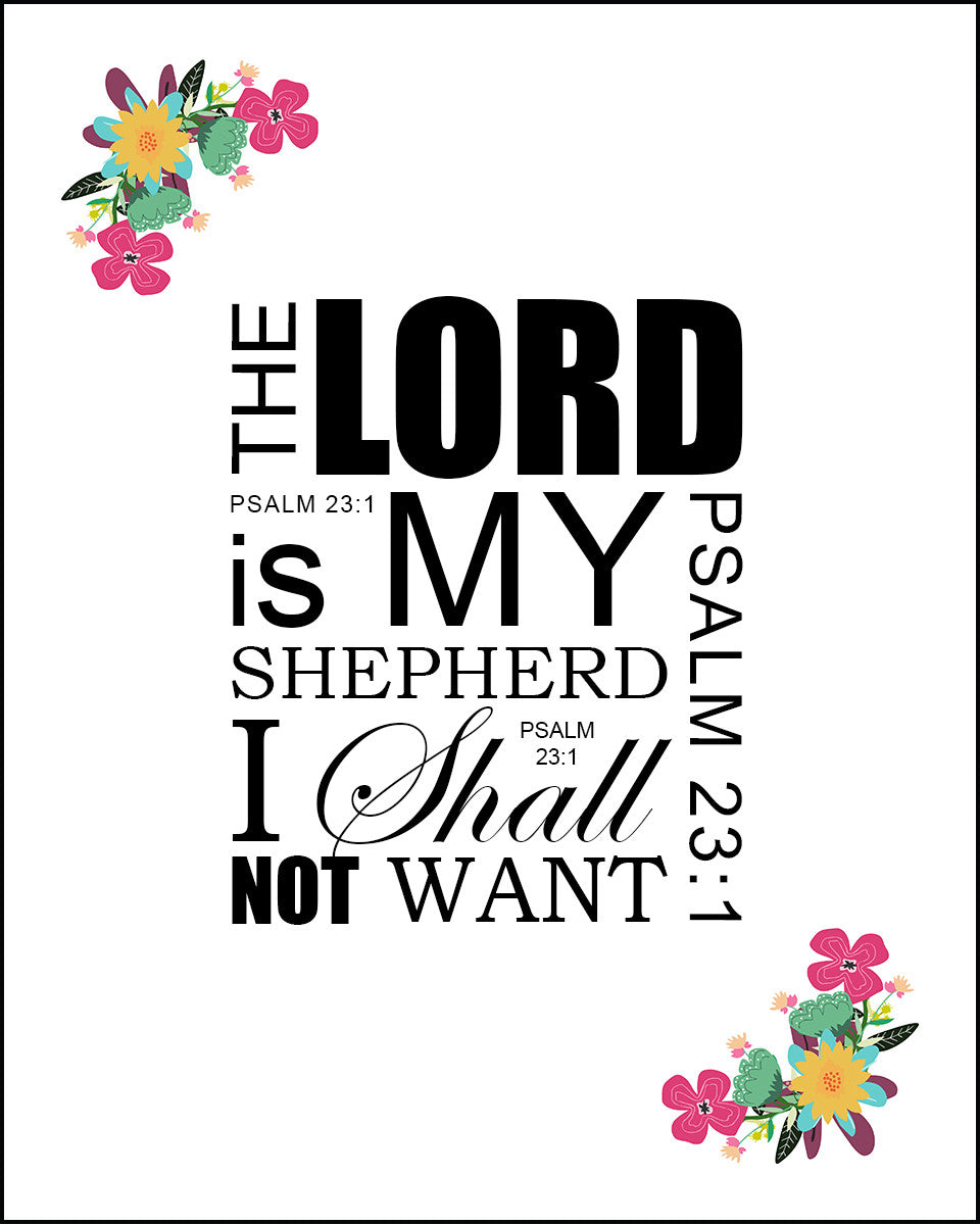Psalm 23:1 - Lord My Shepherd - Bible Verses To Go