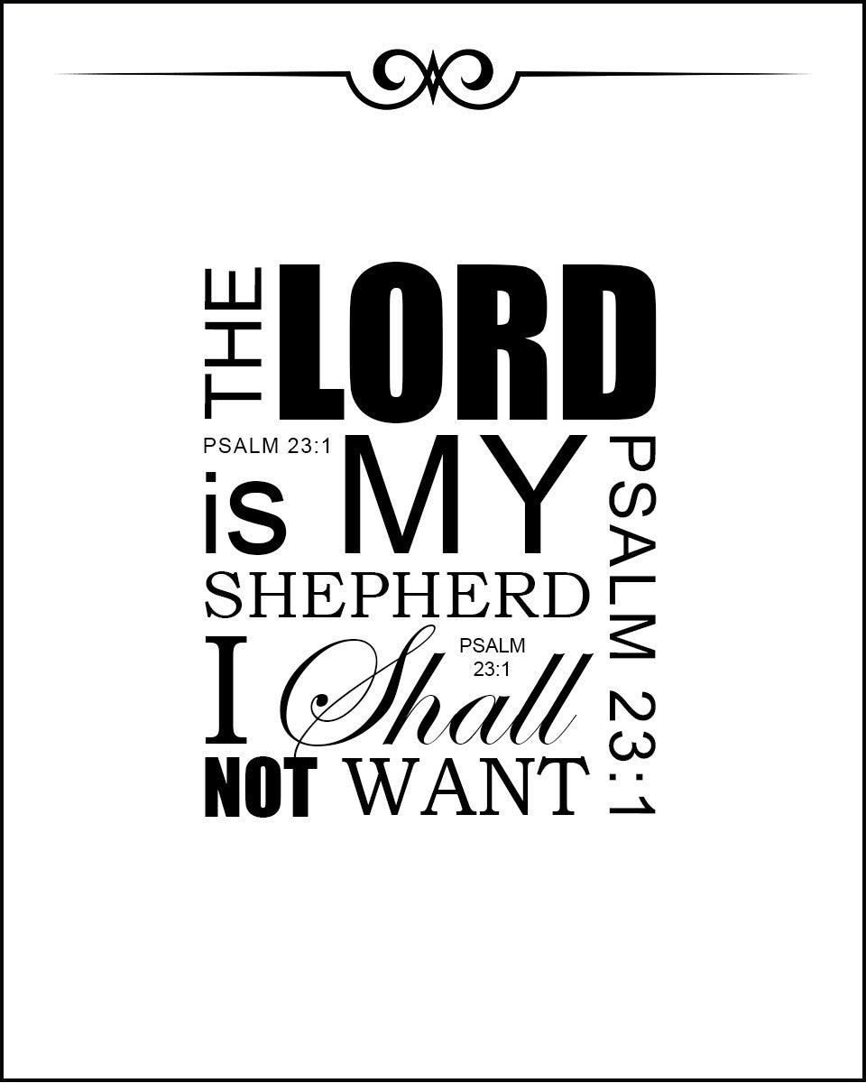 Psalm 23:1 - Lord My Shepherd - Bible Verses To Go
