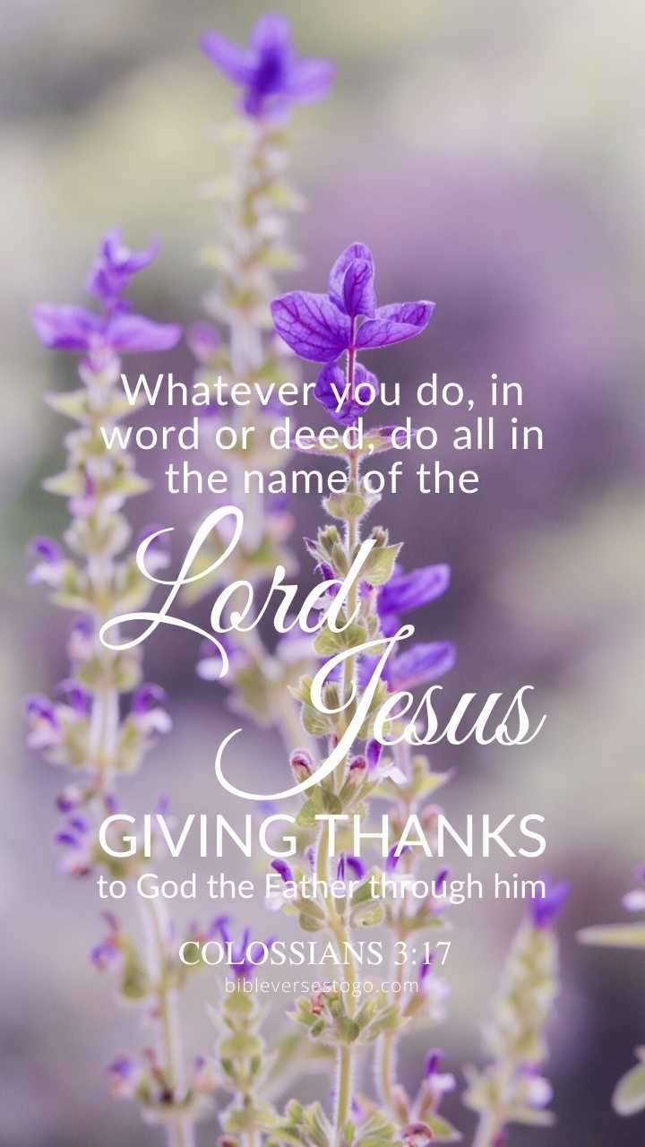 Christian Wallpaper - Purple Pastel Colossians 3:17