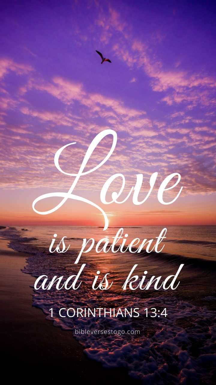 Christian Wallpaper - Purple Surf 1 Corinthians 13:4