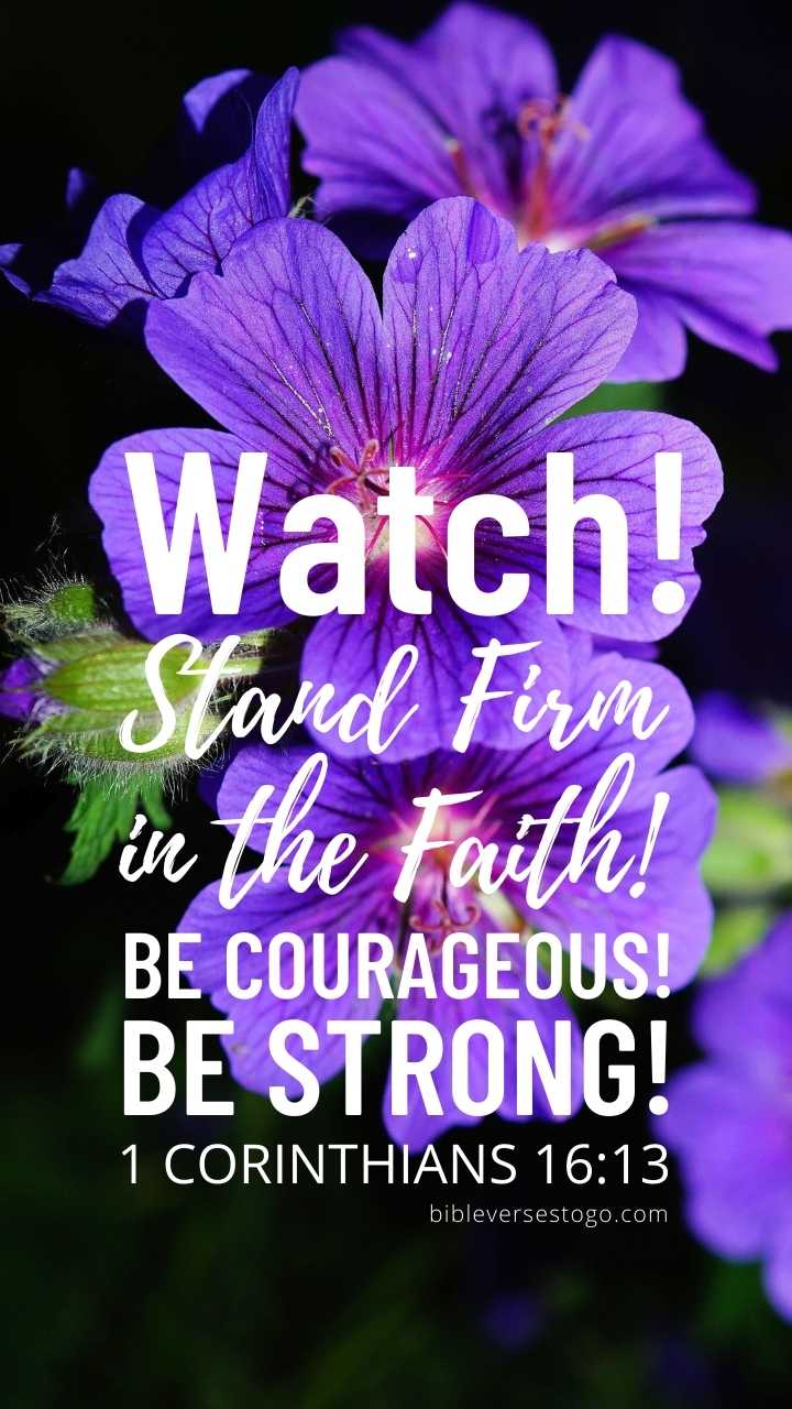 Christian Wallpaper - Purple n Blue 1 Corinthians 16:13