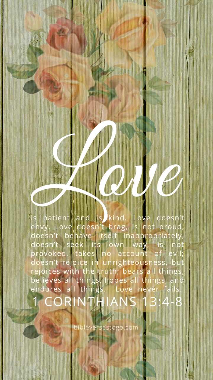 Christian Wallpaper - 1 Corinthians 13:4-8