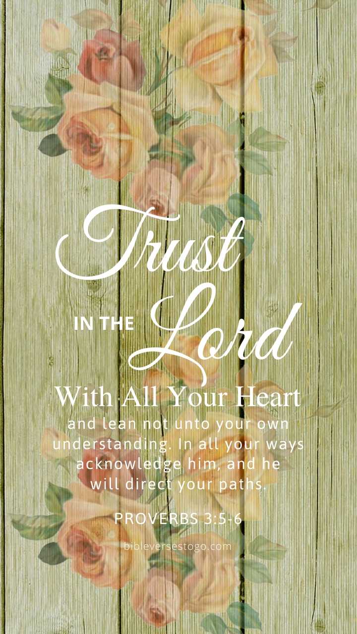 Christian Wallpaper – Floral Wood Proverbs 3:5-6