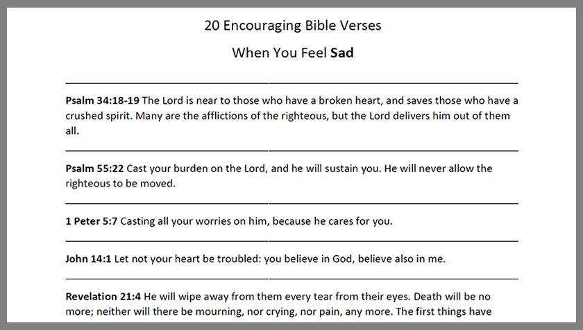 Sadness Bible Verses