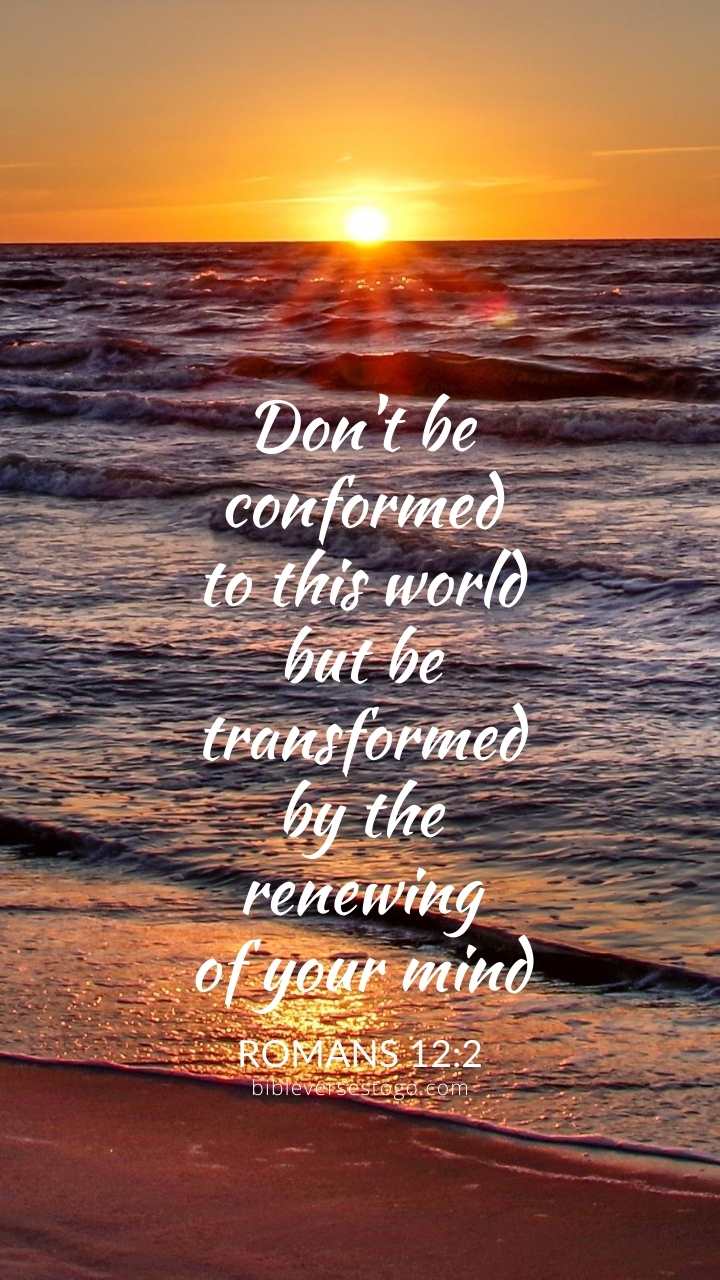 Christian Wallpaper - Sea Sunset Romans 12:2