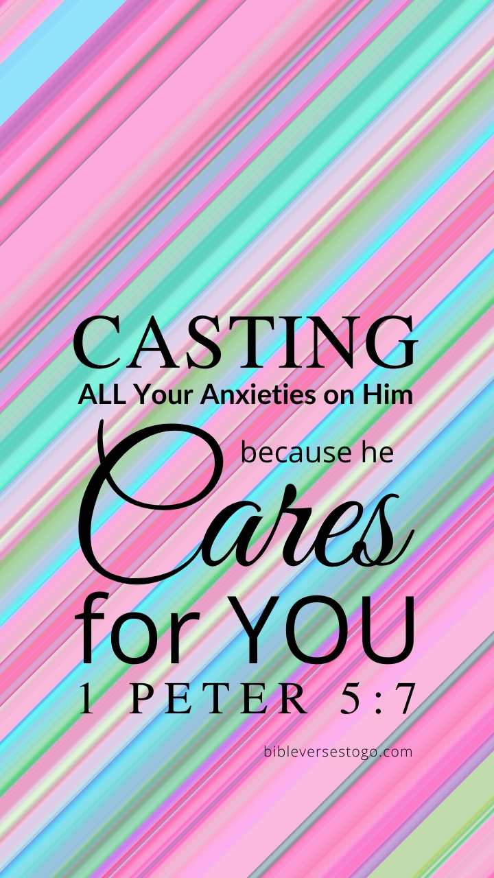 Christian Wallpaper – Stripes 1 Peter 5:7