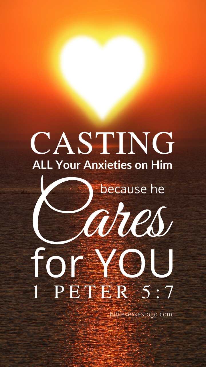 Christian Wallpaper – Sun Heart 1 Peter 5:7