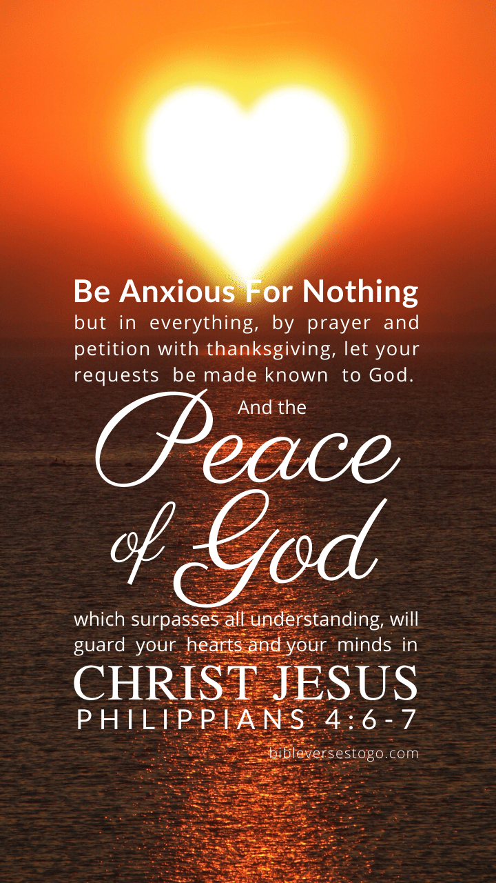 Christian Wallpaper – Sun Heart Philippians 4:6-7
