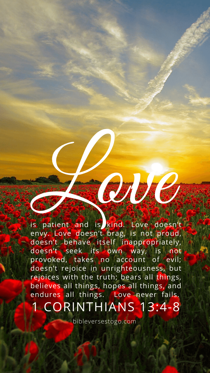 Christian Wallpaper – Sunset 1 Corinthians 13:4-8