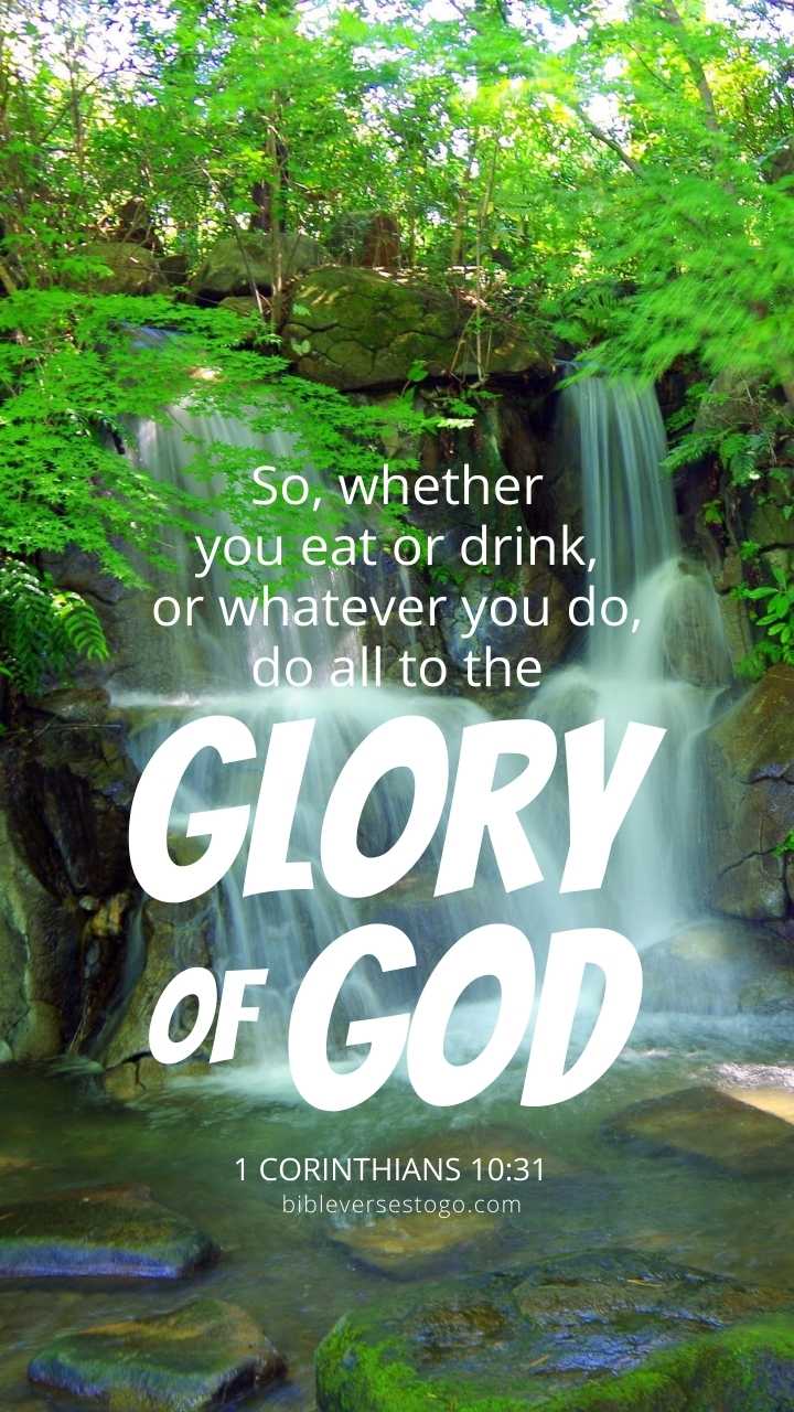 Christian Wallpaper - Water Green 1 Corinthians 10:31